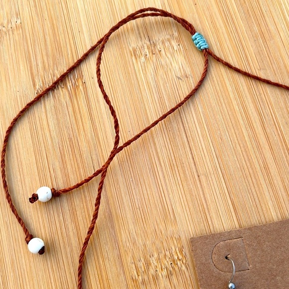 Brand New Handmade Costa Rican Adjustable Length Necklace & Earrings Set Colored - Picture 5 of 14